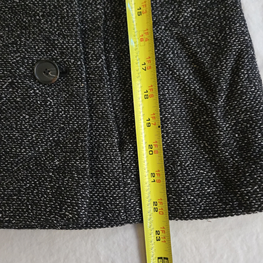 LOFT Dark Gray Tweed Double-Breasted Moto Blazer EB3 - Picture 8 of 15